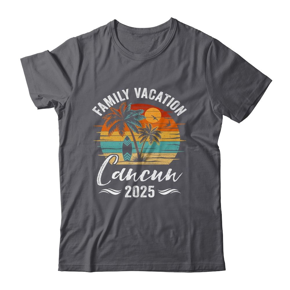 Family Vacation 2025 Vintage Cancun Summer Matching Trip Shirt & Tank Top | siriusteestore