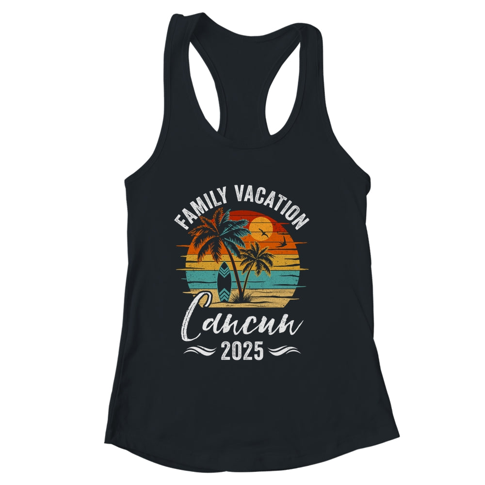 Family Vacation 2025 Vintage Cancun Summer Matching Trip Shirt & Tank Top | siriusteestore