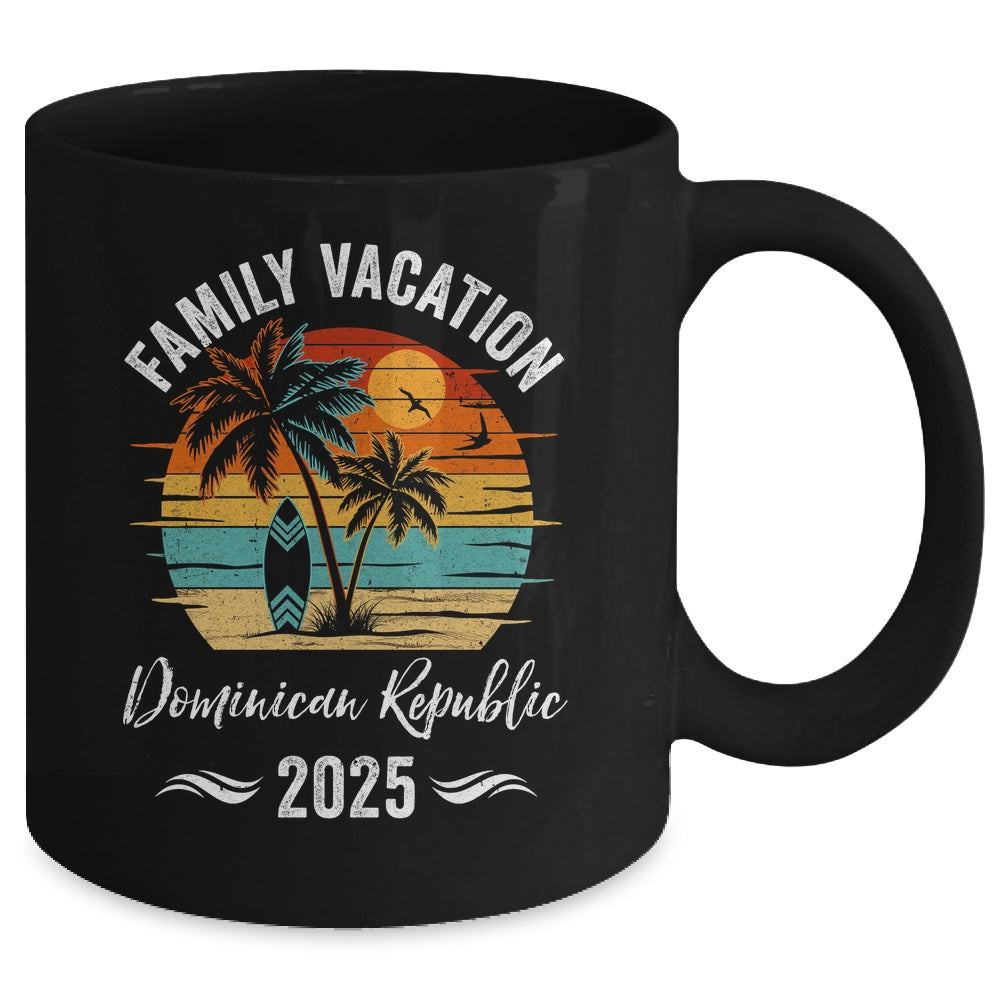 Family Vacation 2025 Vintage Dominican Republic Summer Matching Trip Mug | siriusteestore