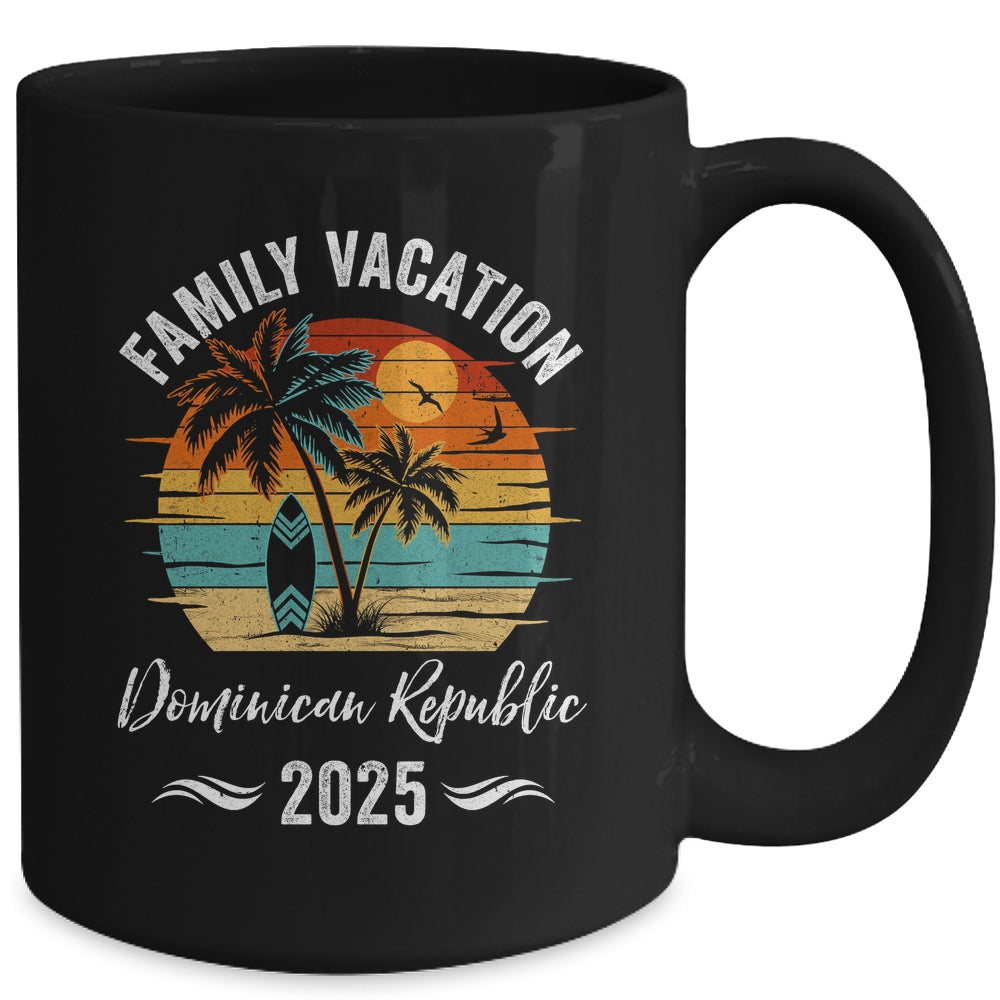 Family Vacation 2025 Vintage Dominican Republic Summer Matching Trip Mug | siriusteestore