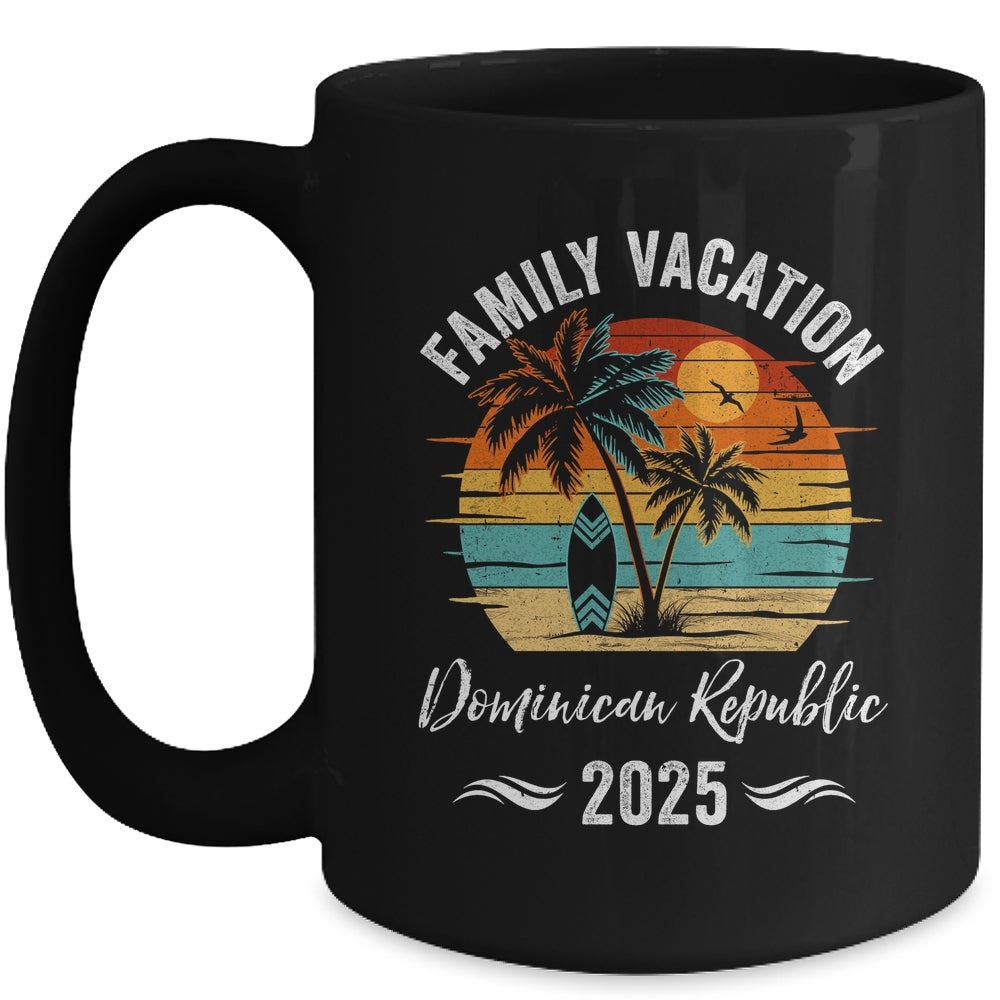 Family Vacation 2025 Vintage Dominican Republic Summer Matching Trip Mug | siriusteestore