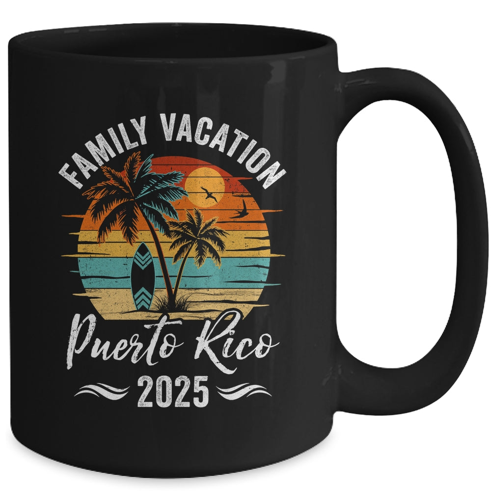 Family Vacation 2025 Vintage Puerto Rico Summer Matching Trip Mug | siriusteestore