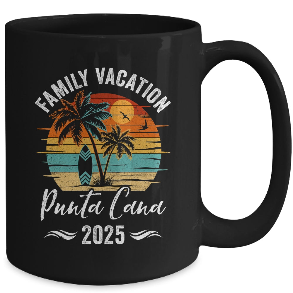 Family Vacation 2025 Vintage Punta Cana Summer Matching Trip Mug | siriusteestore
