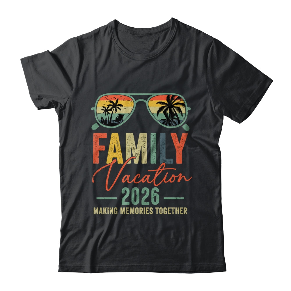 Family Vacation 2026 Beach Matching Summer Vacation Retro Shirt & Tank Top | siriusteestore