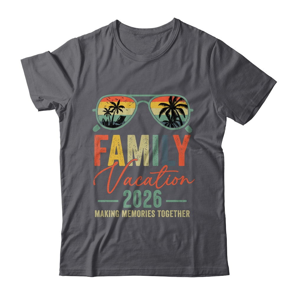 Family Vacation 2026 Beach Matching Summer Vacation Retro Shirt & Tank Top | siriusteestore