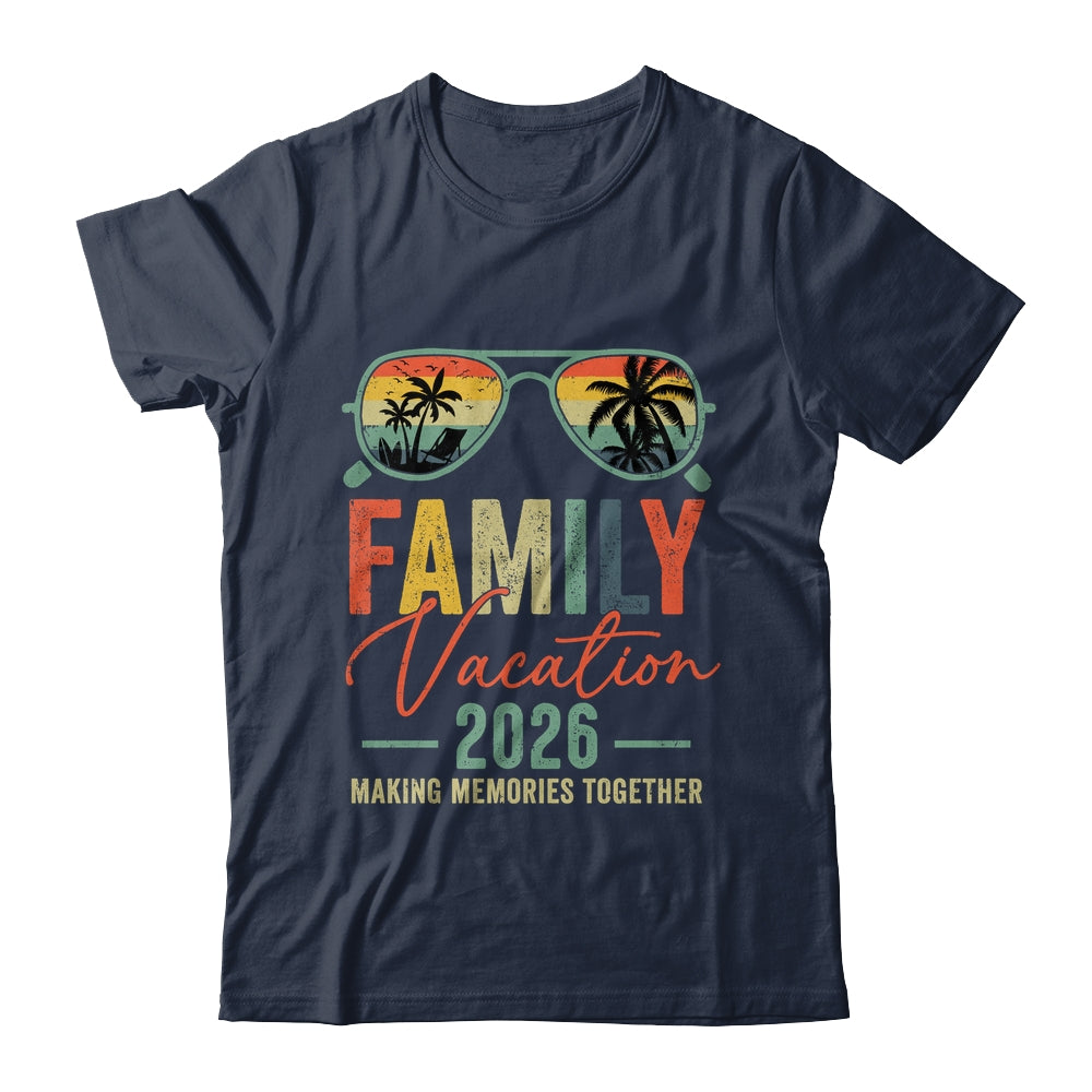 Family Vacation 2026 Beach Matching Summer Vacation Retro Shirt & Tank Top | siriusteestore