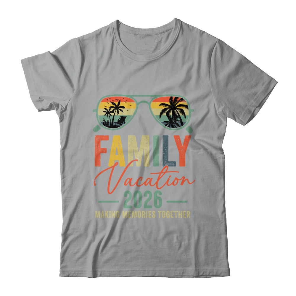 Family Vacation 2026 Beach Matching Summer Vacation Retro Shirt & Tank Top | siriusteestore