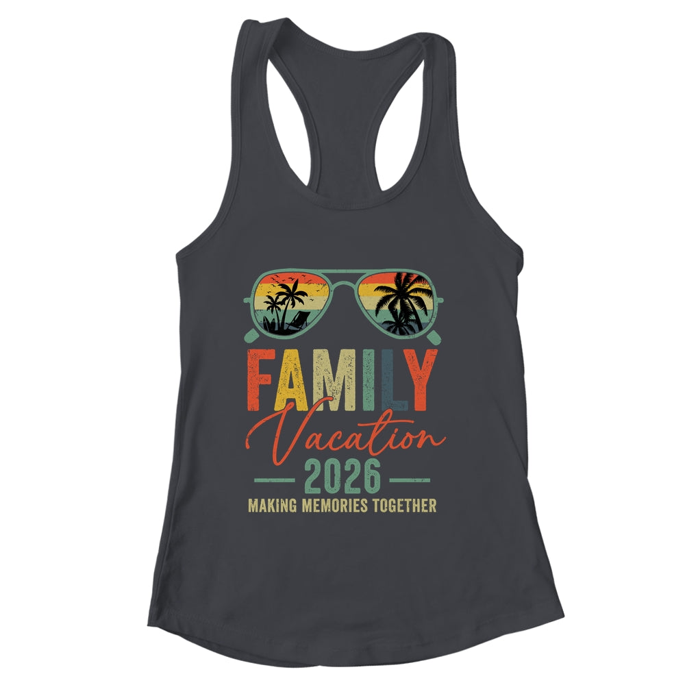 Family Vacation 2026 Beach Matching Summer Vacation Retro Shirt & Tank Top | siriusteestore