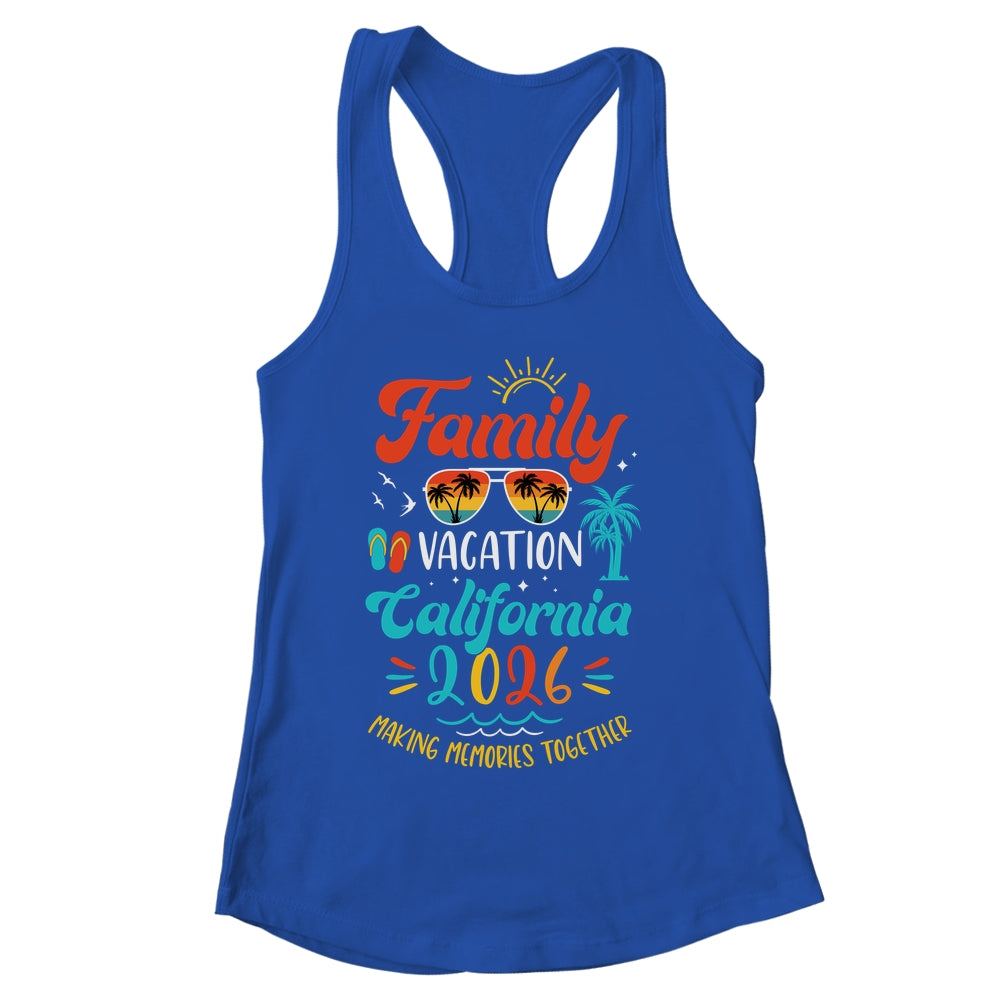 Family Vacation 2026 California Matching Summer Vacation Shirt & Tank Top | siriusteestore