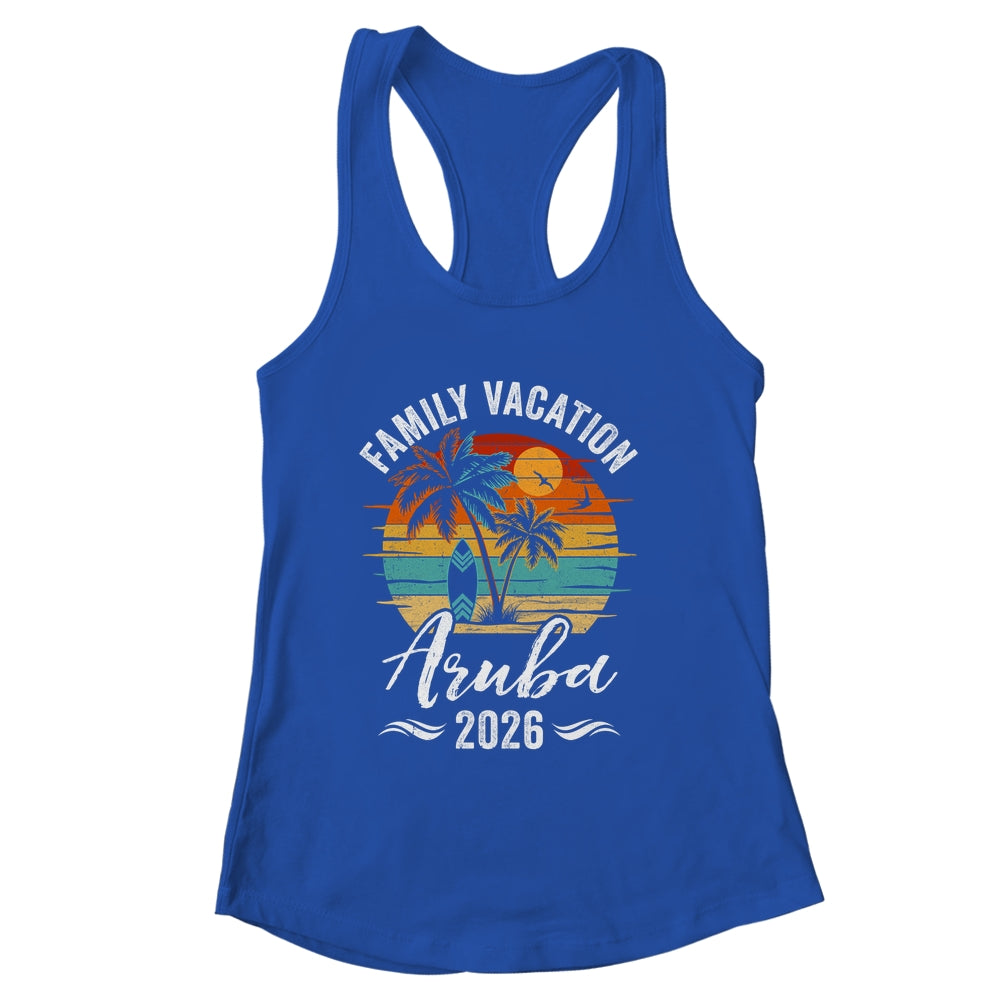 Family Vacation 2026 Vintage Aruba Summer Matching Trip Shirt & Tank Top | siriusteestore