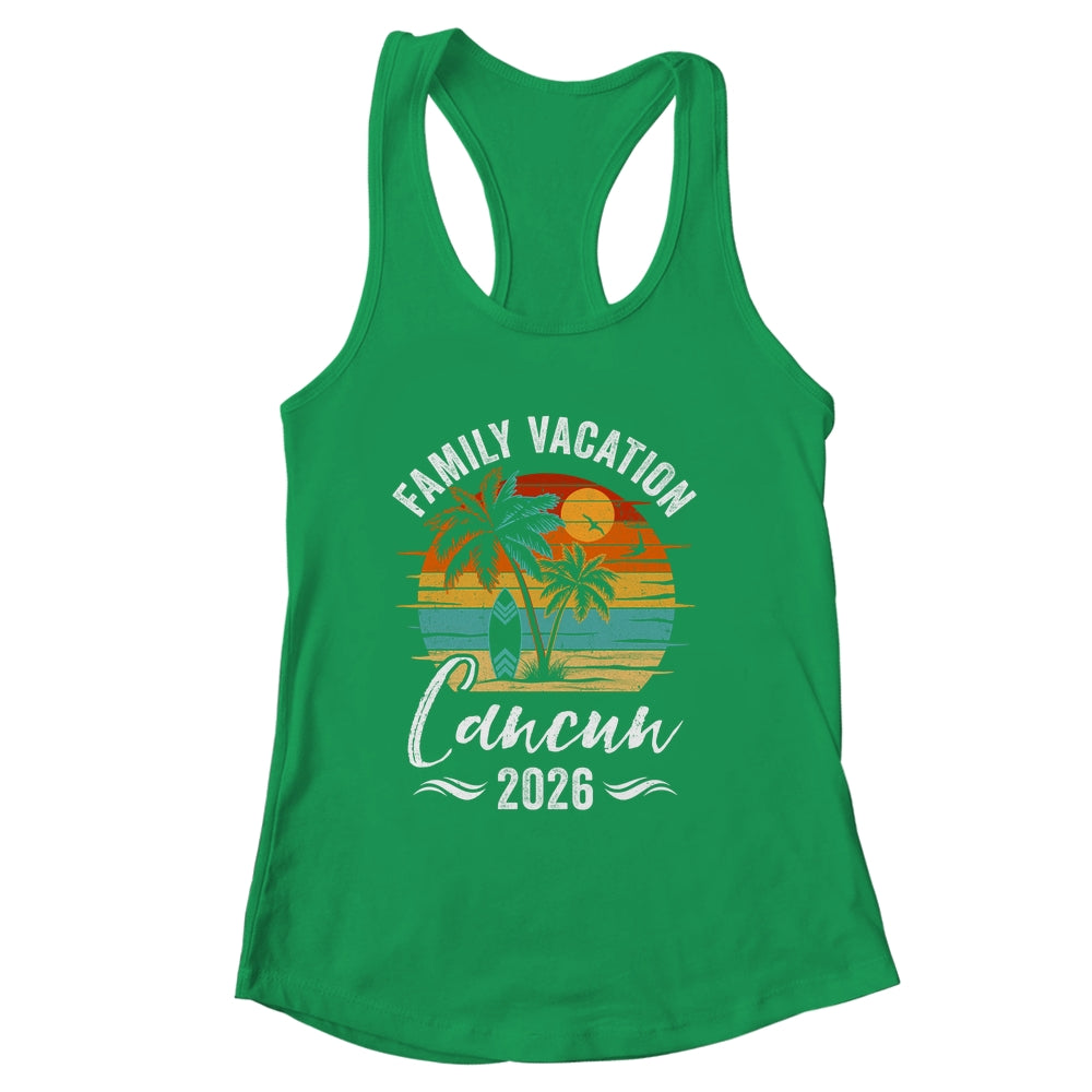 Family Vacation 2026 Vintage Cancun Summer Matching Trip Shirt & Tank Top | siriusteestore