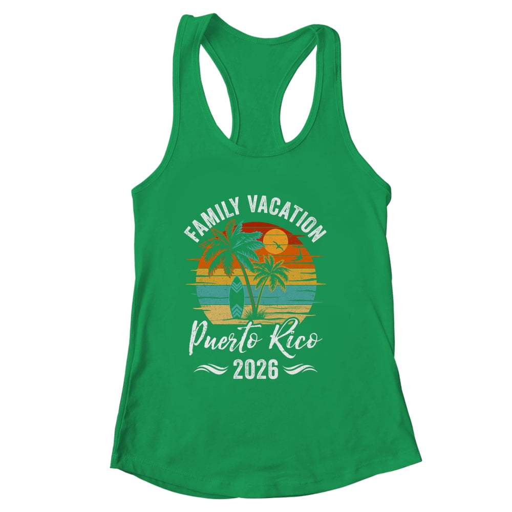 Family Vacation 2026 Vintage Puerto Rico Summer Matching Trip Shirt & Tank Top | siriusteestore