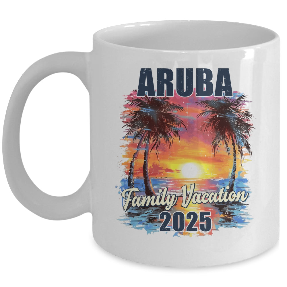 Family Vacation Aruba 2025 Summer Trip Matching Mug | siriusteestore