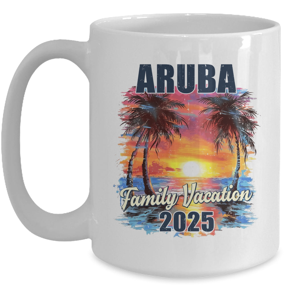 Family Vacation Aruba 2025 Summer Trip Matching Mug | siriusteestore