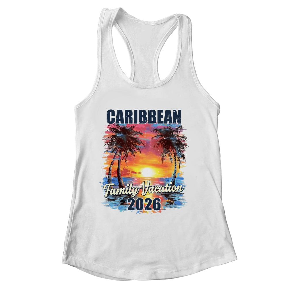 Family Vacation Caribbean 2026 Summer Trip Matching Shirt & Tank Top | siriusteestore