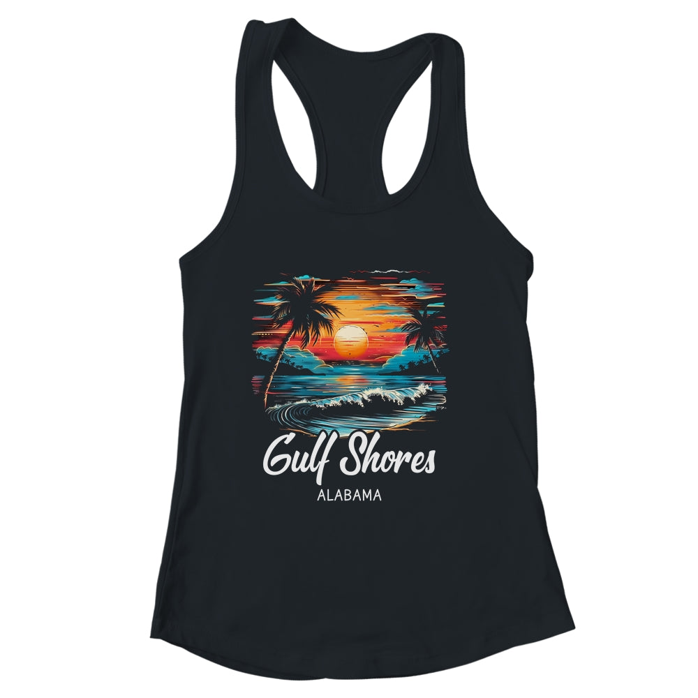 Family Vacation Retro Sunset Alabama Gulf Shores Shirt & Tank Top | siriusteestore