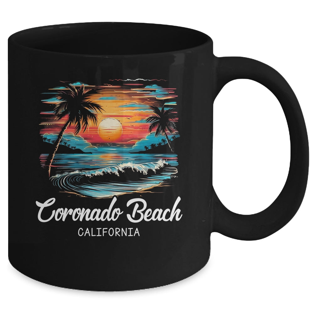 Family Vacation Retro Sunset California Coronado Beach Mug | siriusteestore