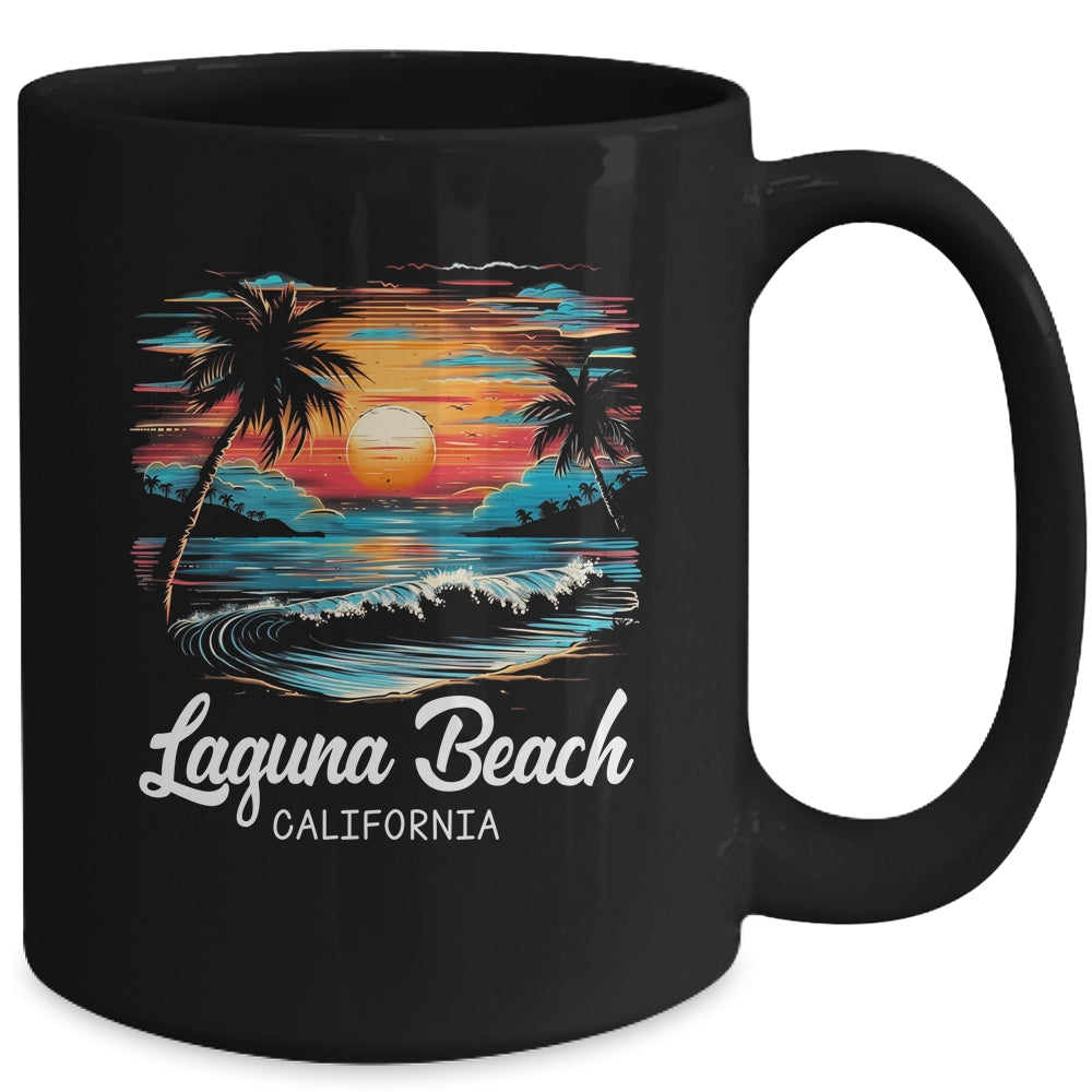 Family Vacation Retro Sunset California Laguna Beach Mug | siriusteestore