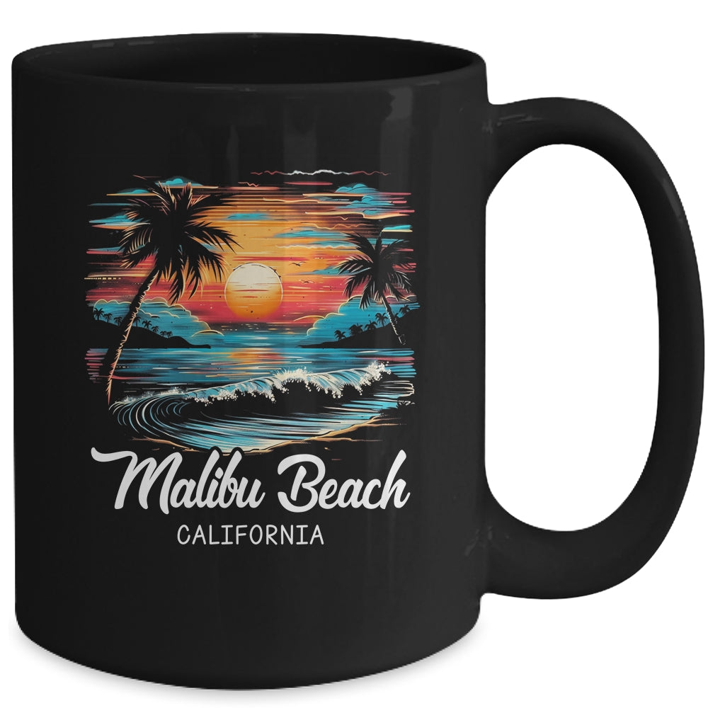 Family Vacation Retro Sunset Carolina Malibu Beach Mug | siriusteestore