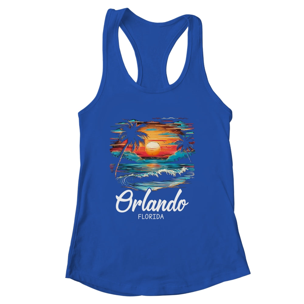 Family Vacation Retro Sunset Florida Orlando Shirt & Tank Top | siriusteestore