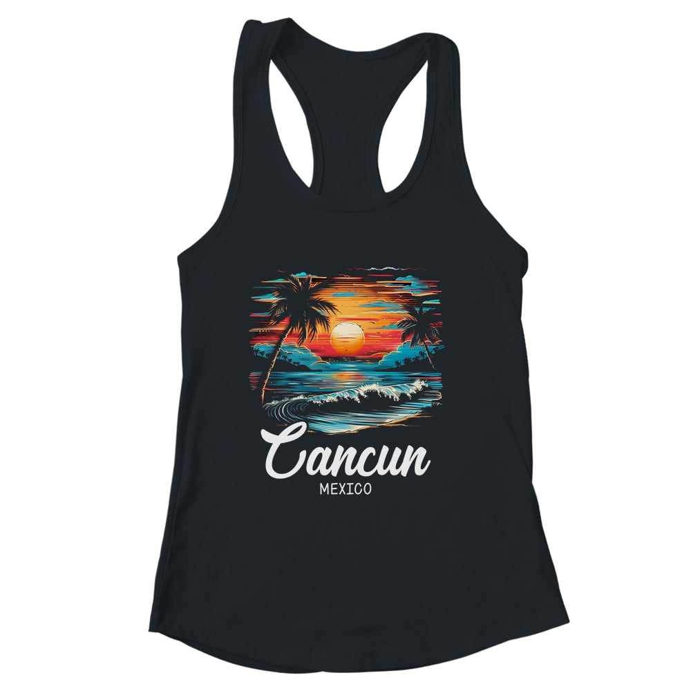 Family Vacation Retro Sunset Mexico Cancun Shirt & Tank Top | siriusteestore
