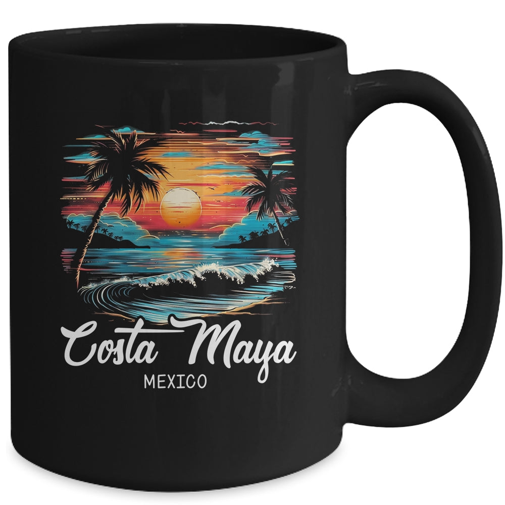 Family Vacation Retro Sunset Mexico Costa Maya Mug | siriusteestore