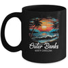 Family Vacation Retro Sunset North Carolina Outer Banks Mug | siriusteestore