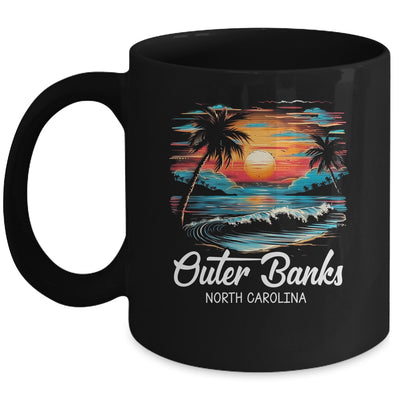 Family Vacation Retro Sunset North Carolina Outer Banks Mug | siriusteestore