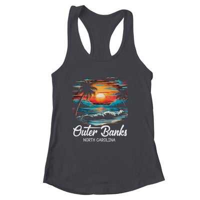 Family Vacation Retro Sunset North Carolina Outer Banks Shirt & Tank Top | siriusteestore
