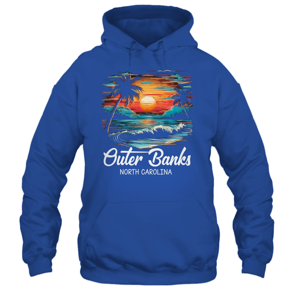 Family Vacation Retro Sunset North Carolina Outer Banks Shirt & Tank Top | siriusteestore