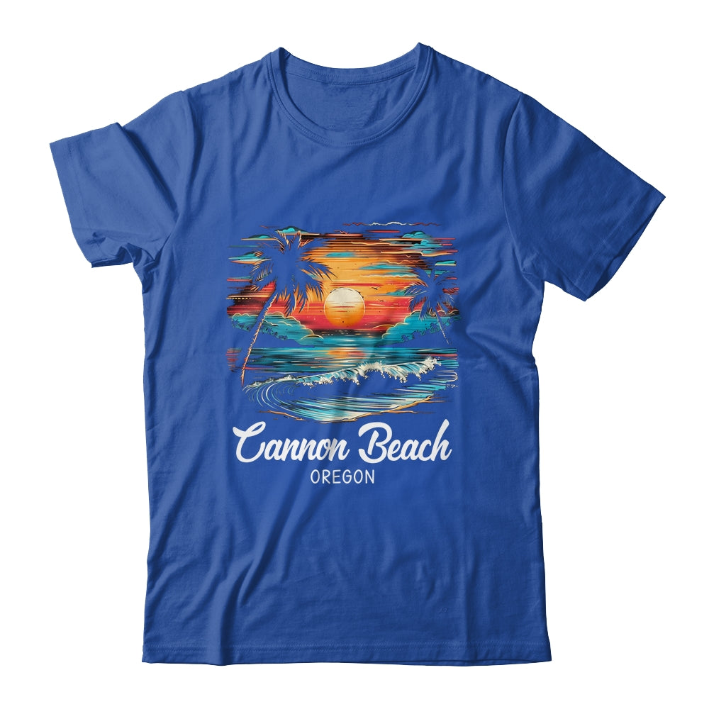 Family Vacation Retro Sunset Oregon Cannon Beach Shirt & Tank Top | siriusteestore