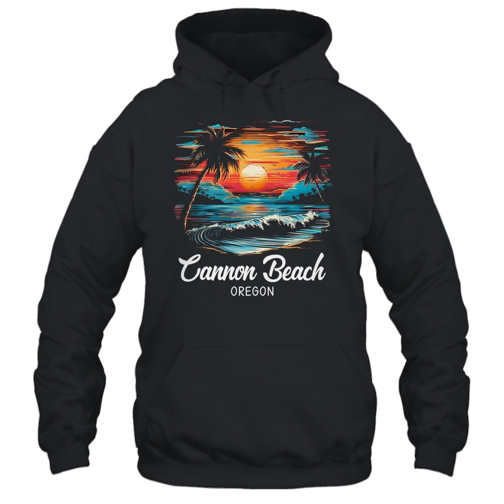 Family Vacation Retro Sunset Oregon Cannon Beach Shirt & Tank Top | siriusteestore