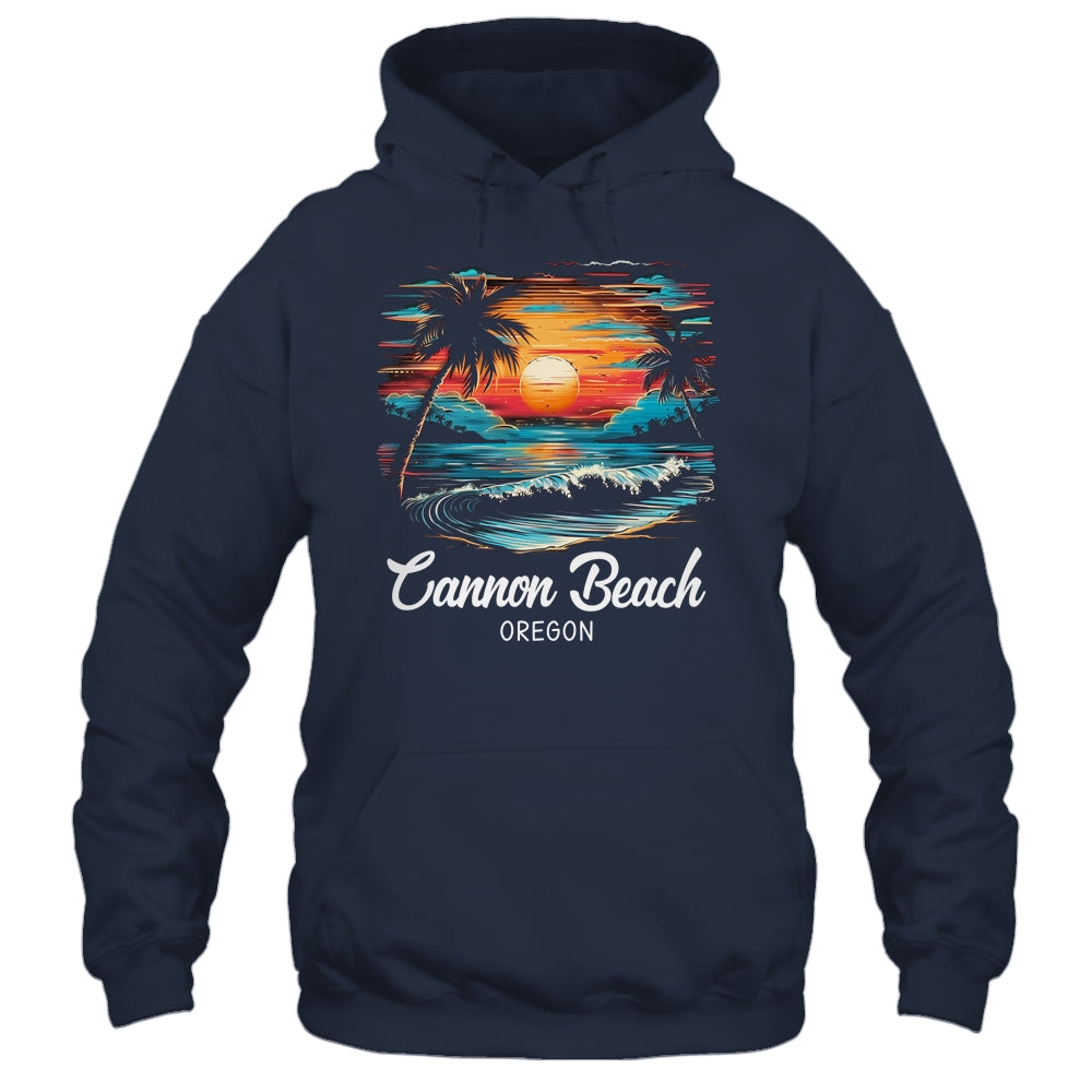 Family Vacation Retro Sunset Oregon Cannon Beach Shirt & Tank Top | siriusteestore