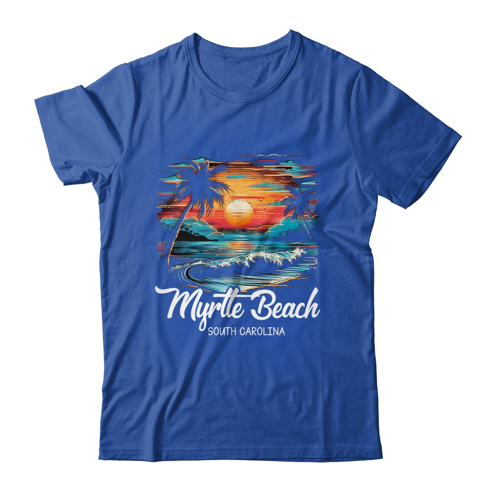 Family Vacation Retro Sunset South Carolina Myrtle Beach Shirt & Tank Top | siriusteestore