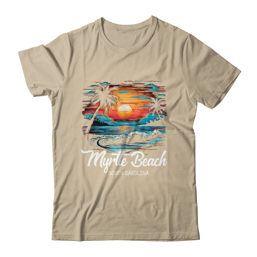 Family Vacation Retro Sunset South Carolina Myrtle Beach Shirt & Tank Top | siriusteestore