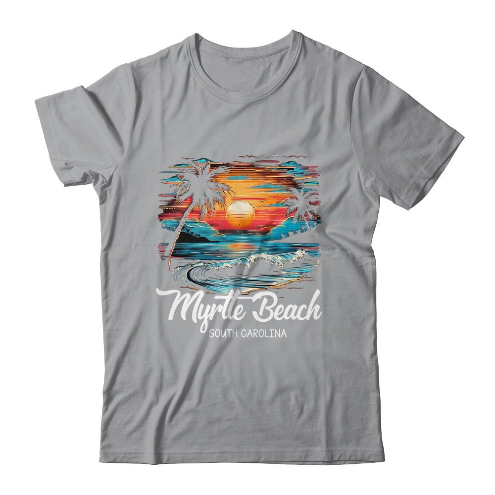 Family Vacation Retro Sunset South Carolina Myrtle Beach Shirt & Tank Top | siriusteestore