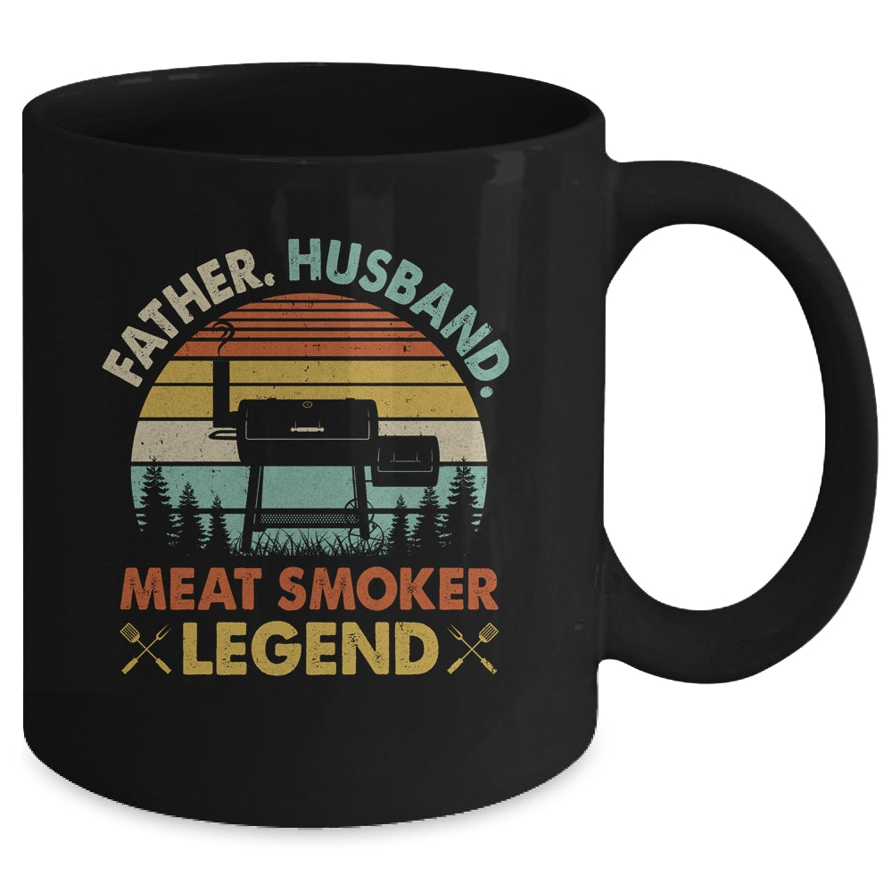 Father Husband Meat Smoker Legend Grilling Dad BBQ Smoking Mug | siriusteestore