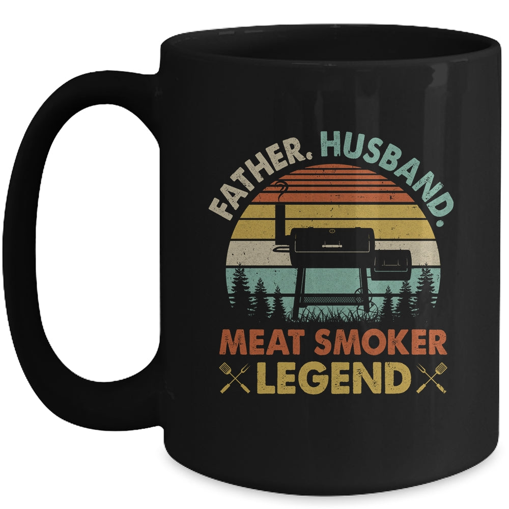 Father Husband Meat Smoker Legend Grilling Dad BBQ Smoking Mug | siriusteestore