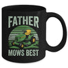 Father Mows Best Funny Dad Riding Mower Retro Mowing Lawn Mug | siriusteestore