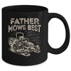 Father Mows Best Funny Fathers Day Dad Riding Mowing Lawn Mug | siriusteestore