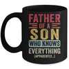 Father Son Knows Everything Funny Dad Fathers Day Vintage Mug | siriusteestore