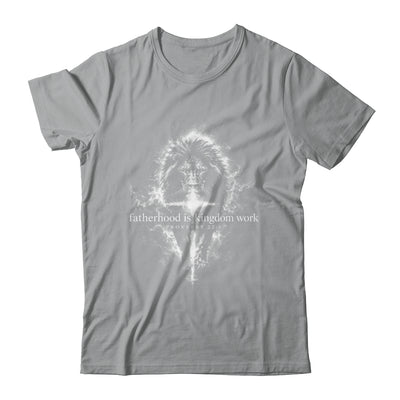 Fatherhood Is Kingdom Work Retro Faith Based Lion Cross Shirt & Hoodie | siriusteestore
