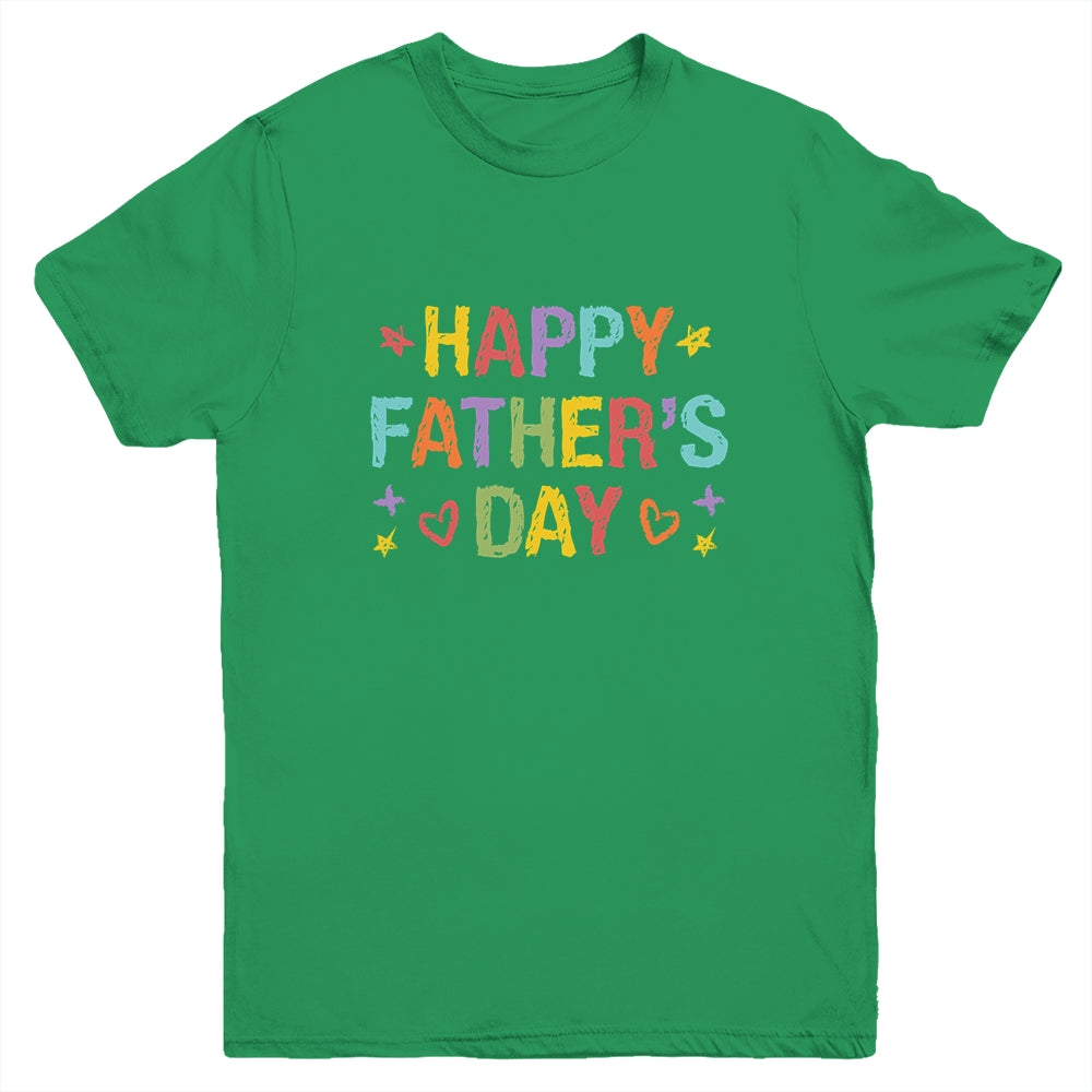 Fathers Day For Kids Boys Girls Happy Fathers Day Youth Shirt | siriusteestore