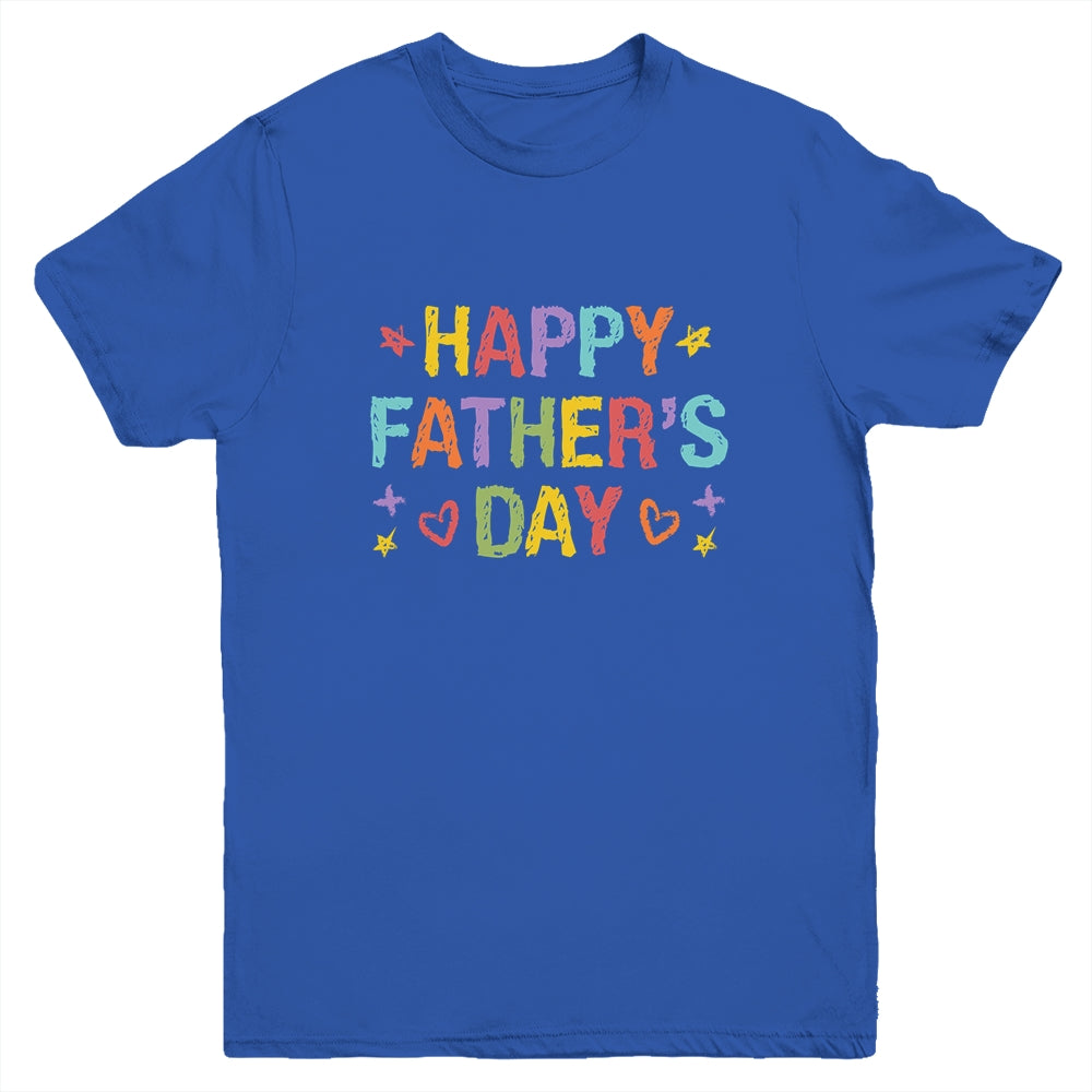 Fathers Day For Kids Boys Girls Happy Fathers Day Youth Shirt | siriusteestore