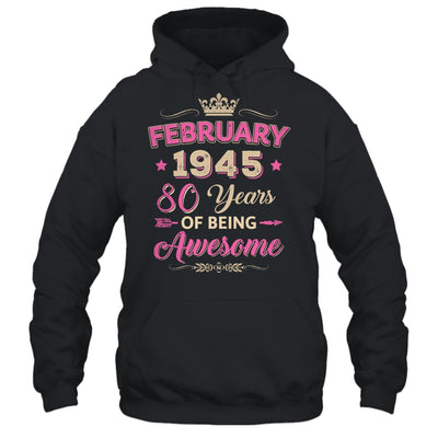 February 1945 80 Years Of Being Awesome Retro 80th Birthday Shirt & Tank Top | siriusteestore