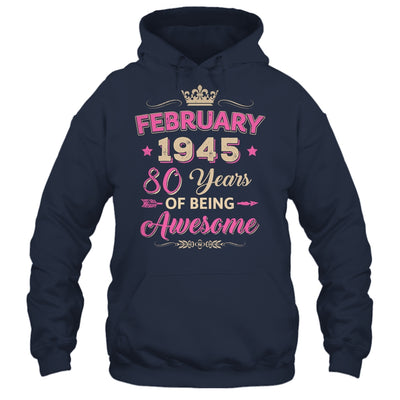 February 1945 80 Years Of Being Awesome Retro 80th Birthday Shirt & Tank Top | siriusteestore
