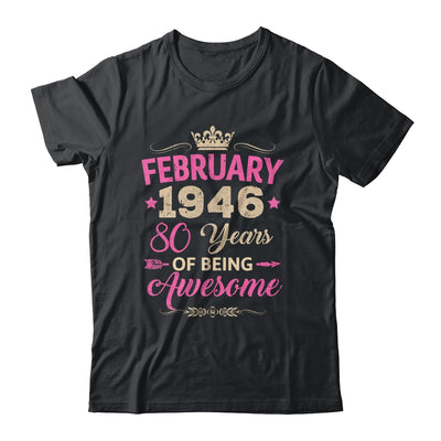 February 1946 80 Years Of Being Awesome Retro 80th Birthday Shirt & Tank Top | siriusteestore