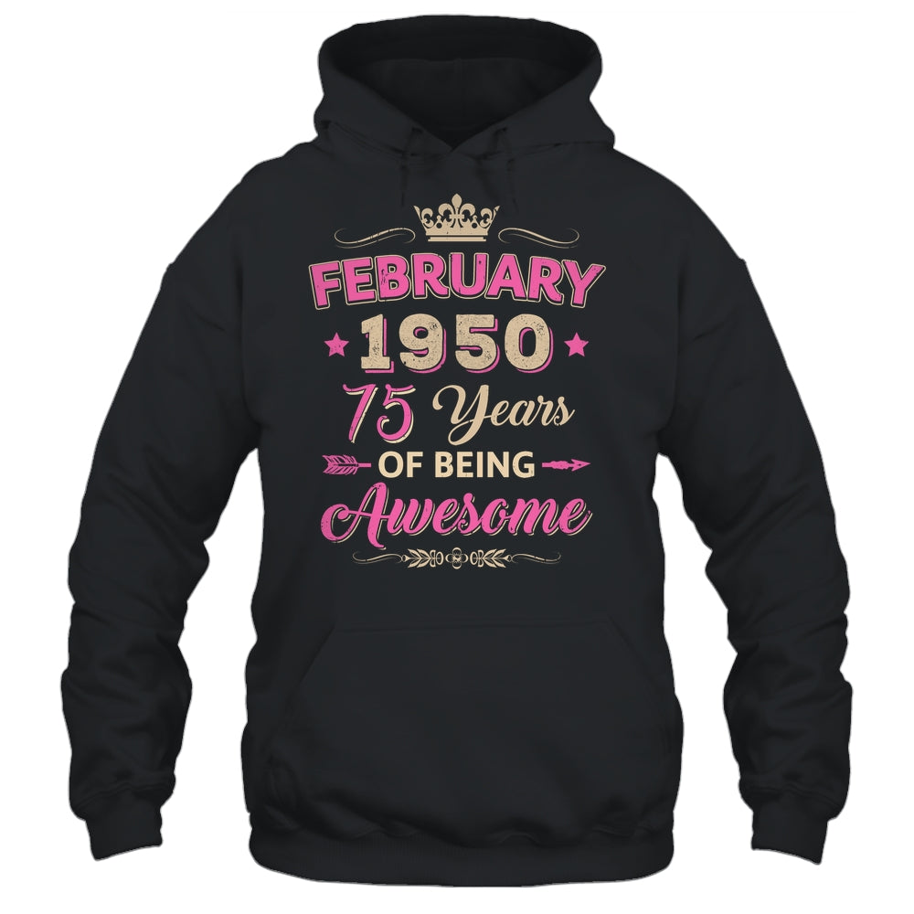 February 1950 75 Years Of Being Awesome Retro 75th Birthday Shirt & Tank Top | siriusteestore