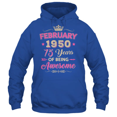 February 1950 75 Years Of Being Awesome Retro 75th Birthday Shirt & Tank Top | siriusteestore