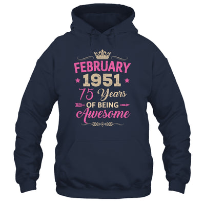 February 1951 75 Years Of Being Awesome Retro 75th Birthday Shirt & Tank Top | siriusteestore